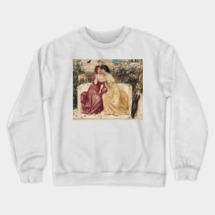 Sappho and Erinna in a Garden at Mytilene (1864) by Simeon Solomon Crewneck Sweatshirt